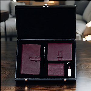 Coffret Mallette en Cuir Véritable