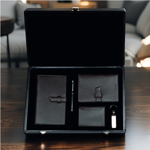 Coffret Mallette en Cuir Véritable
