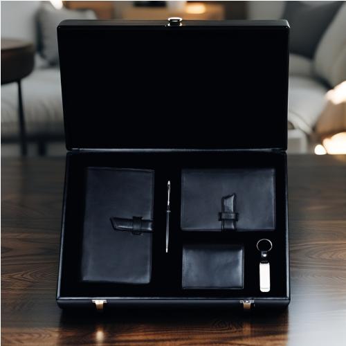 Coffret Mallette en Cuir Véritable