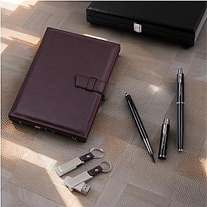 Coffret Porte Documents A4 en Cuir Véritable
