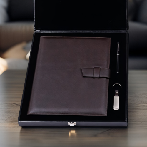 Coffret Porte Documents A4 en Cuir Véritable