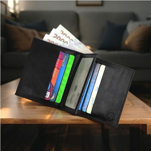 Portefeuille USA 6 Cartes en Cuir Véritable