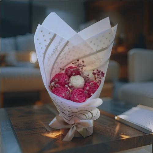 Petit Bouquet de Roses en Chocolat