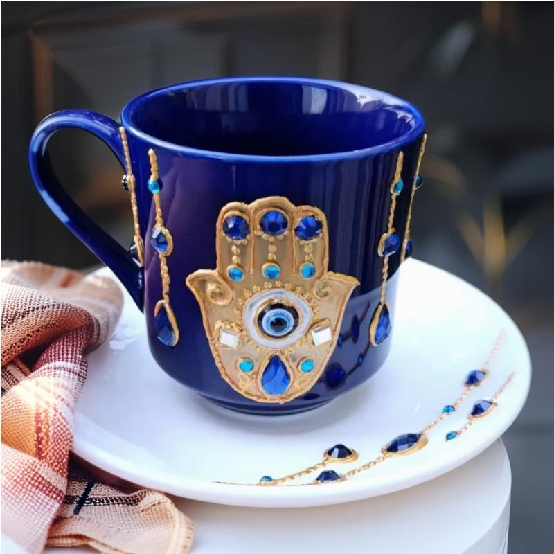 Tasse à Café Peinte à la Main