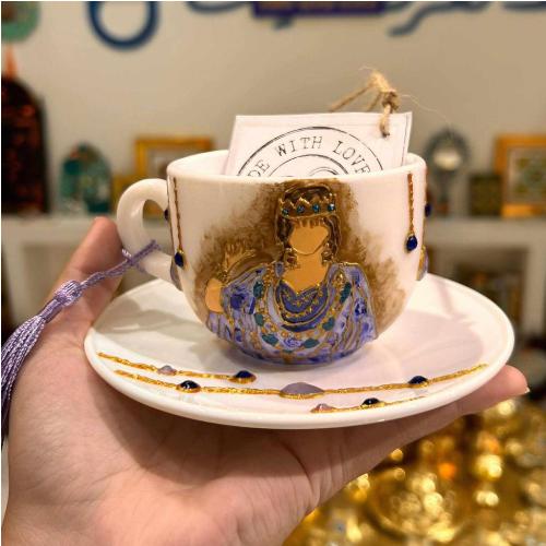 Tasse à Café Peinte à la Main