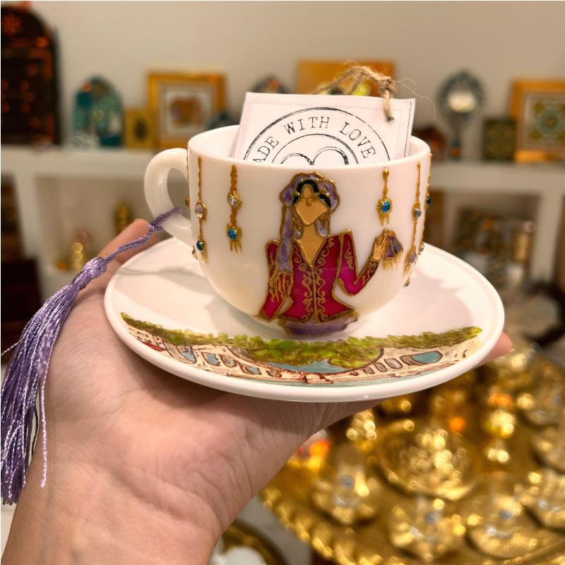 Tasse à Café Peinte à la Main