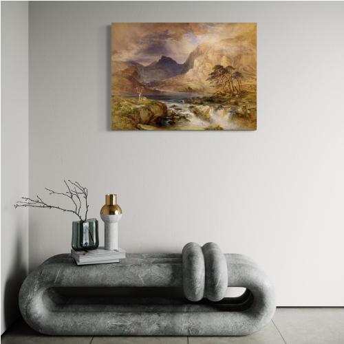 Cadre Montagnes d’Or Imprimé sur Toile