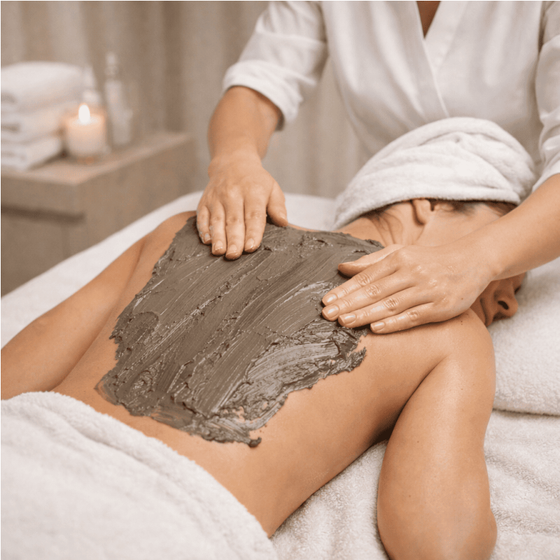 Rituel Dos Purifiant – Gommage au Sel & Enveloppement à la Boue